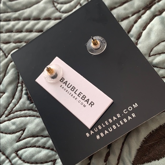 Baublebar Blush Crystal Statement Earrings Pastel Pink and Green - Picture 5 of 6